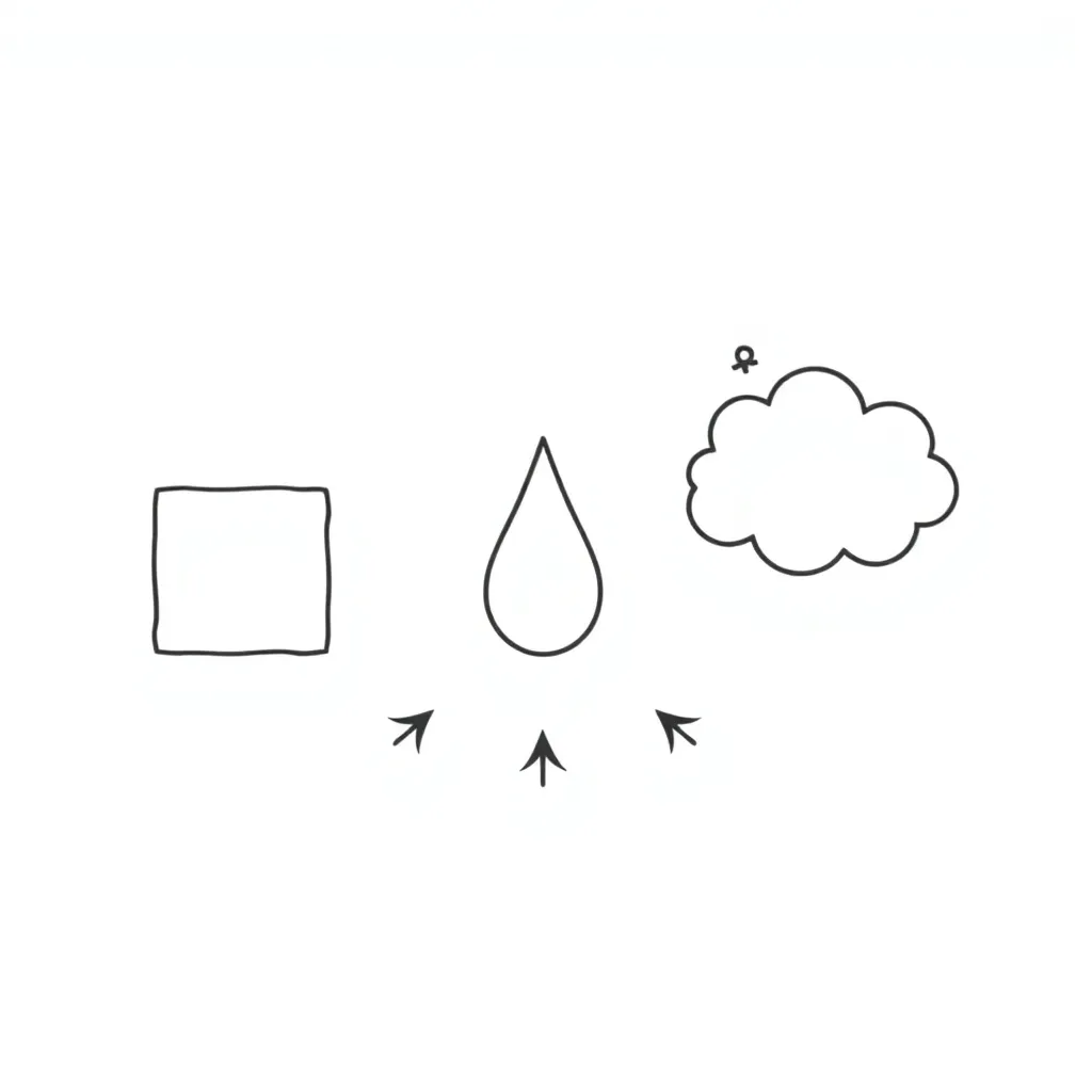Different states of matter illustration