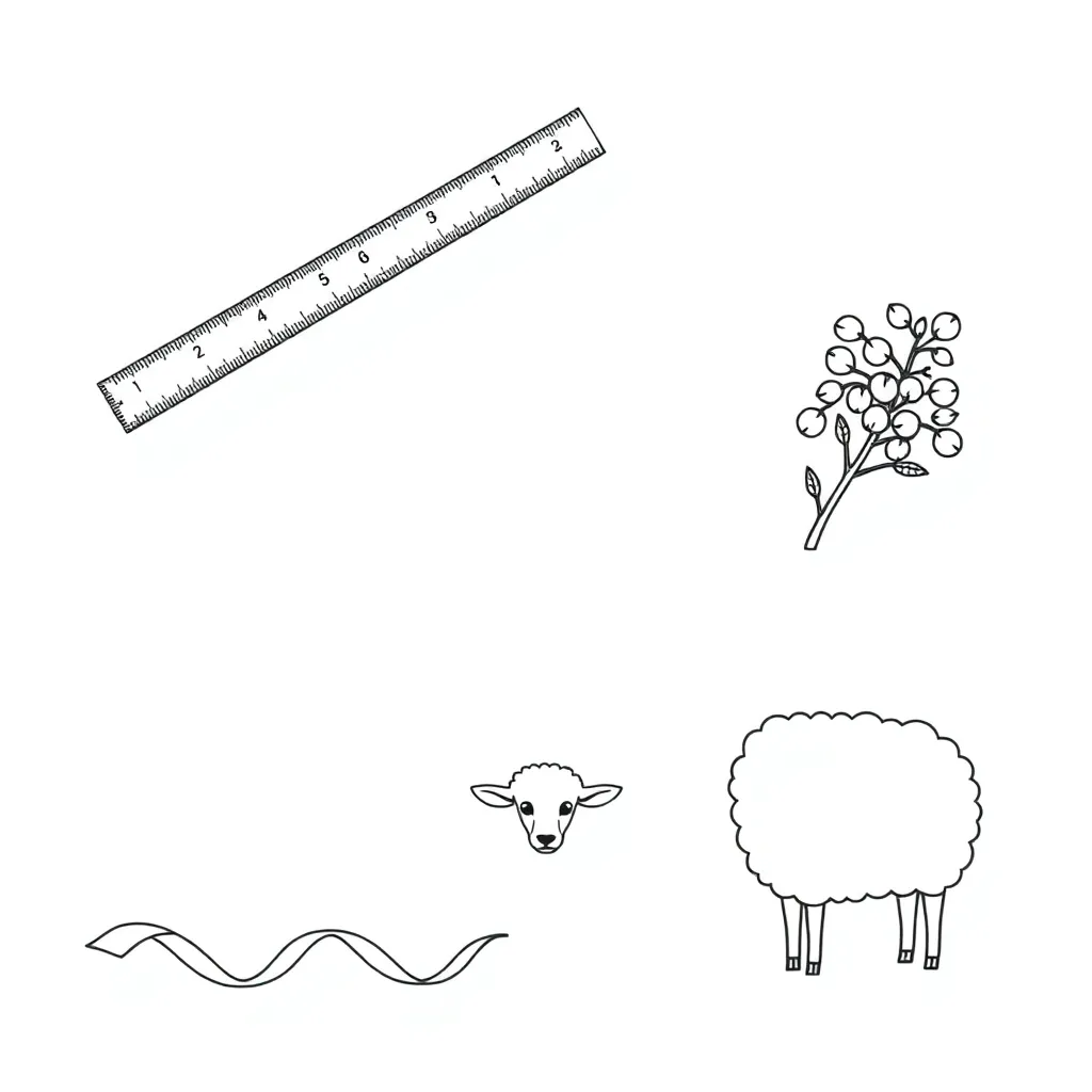 Measurement tools including ruler, scale, and measuring jug
