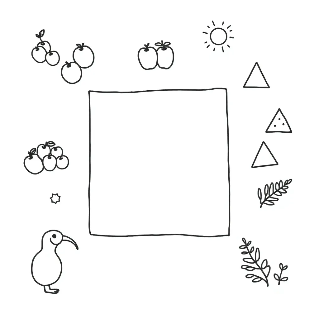 Mathematical squares and numbers illustration