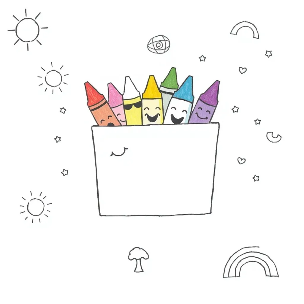 Colourful crayons illustration
