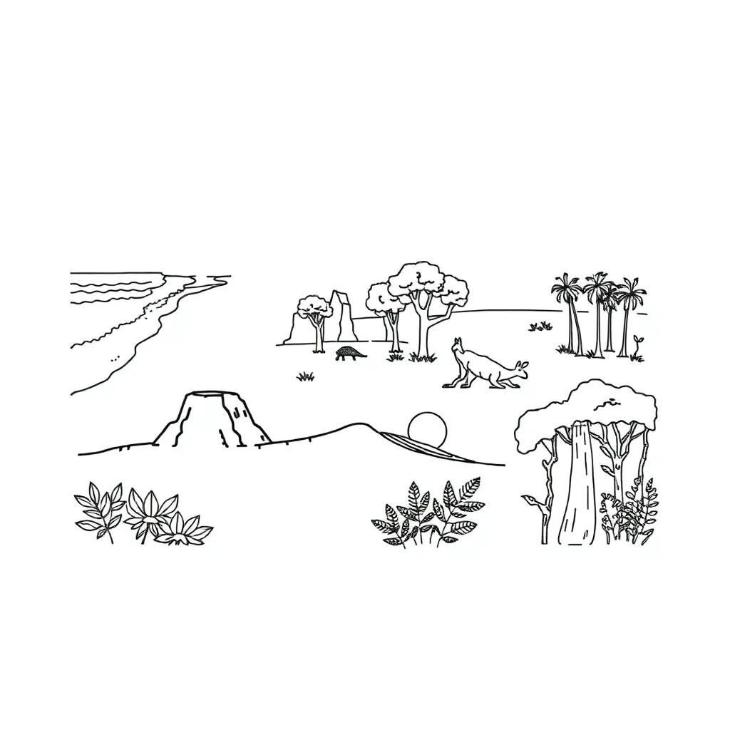 Various habitats including forest, desert and wetland