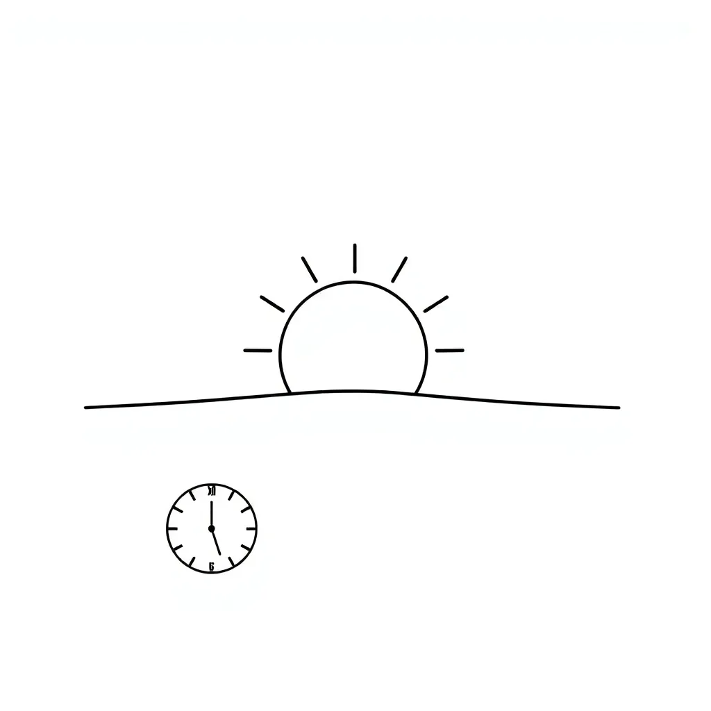 Clock showing day and night cycle