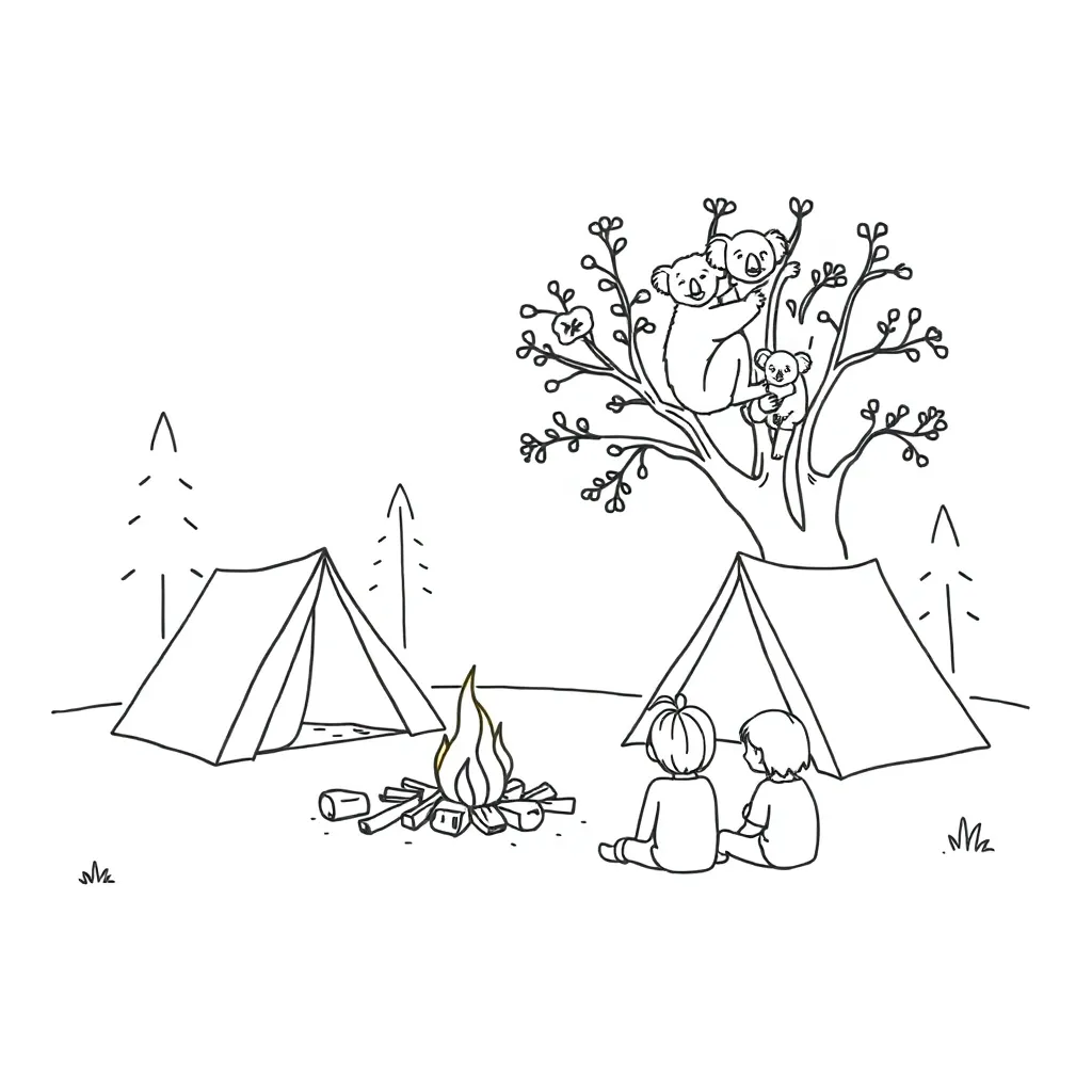 Camp site map illustration
