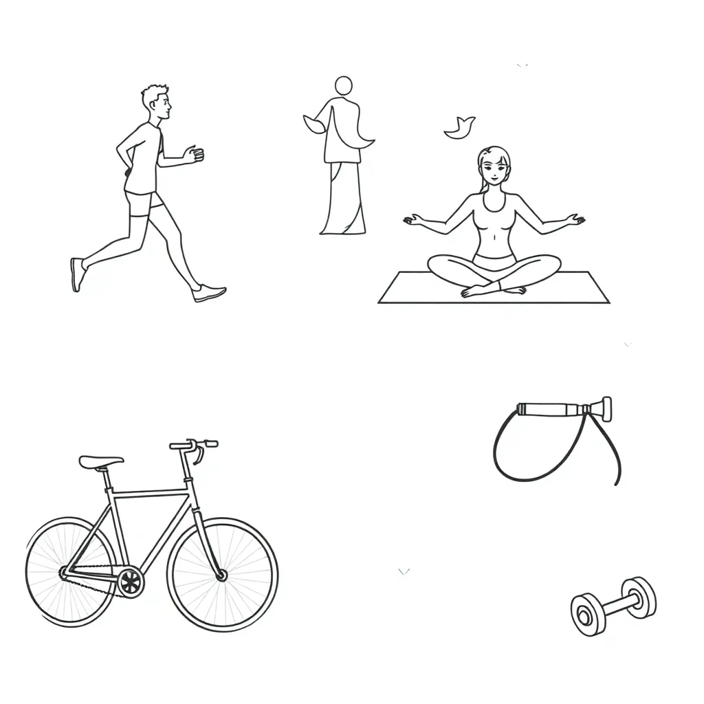 Student doing fitness exercises