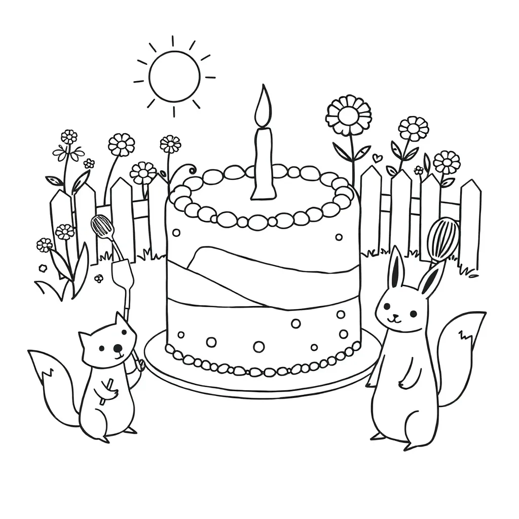 Wedding cake with rescue theme illustration