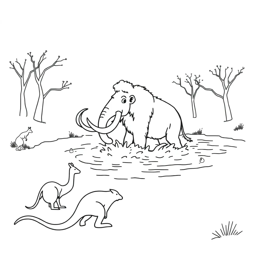 Woolly mammoth being washed