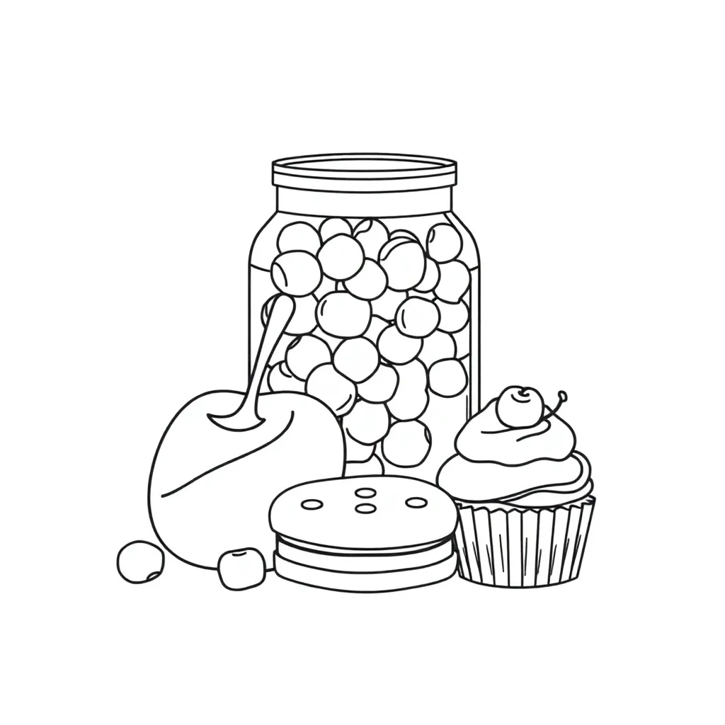 Sweet treats and vintage confectionery illustration