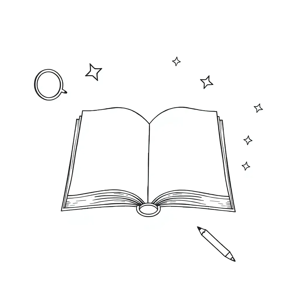 Student reading a book with expression