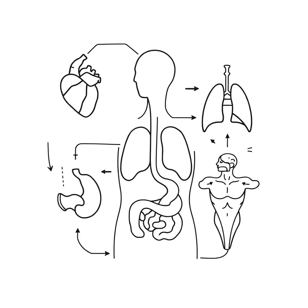Human body systems illustration