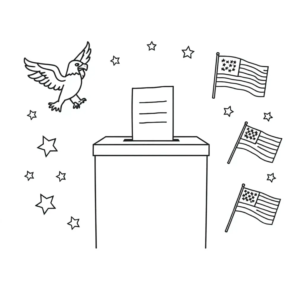 People voting at ballot boxes