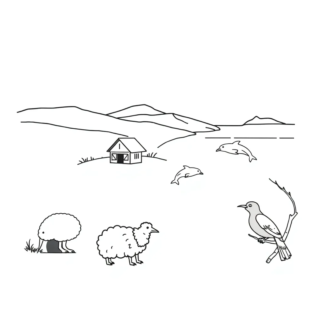 New Zealand animals in their habitats