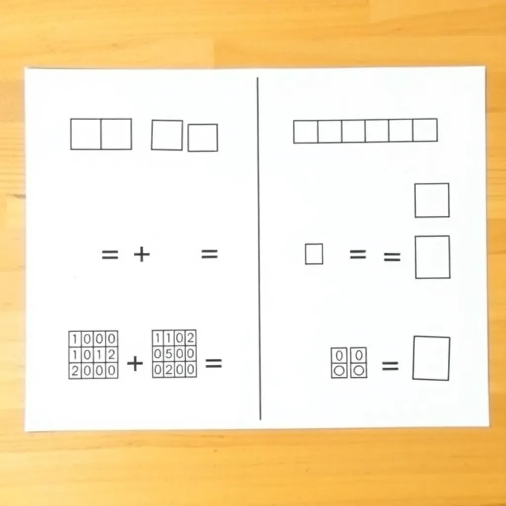 Base-ten blocks and addition problems
