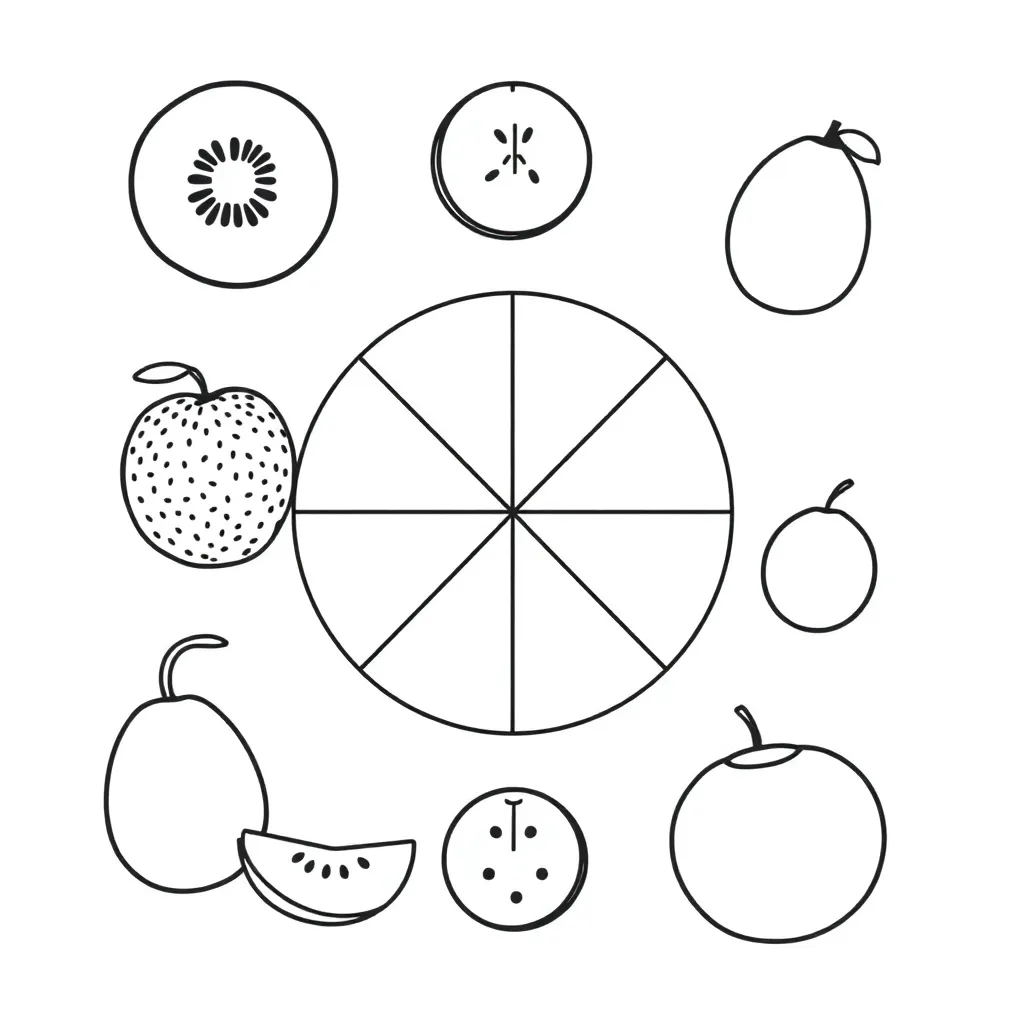 Number line with fractions illustration