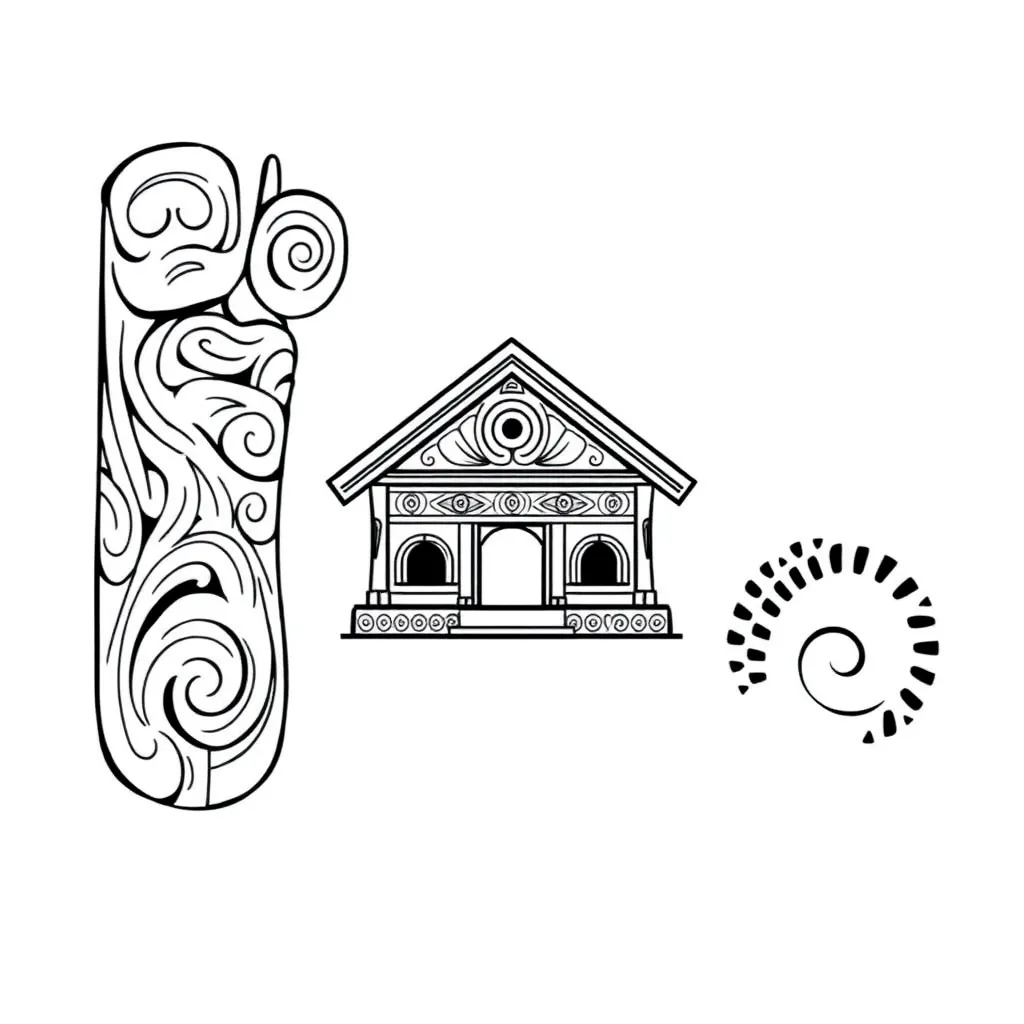 Traditional Māori storytelling illustration
