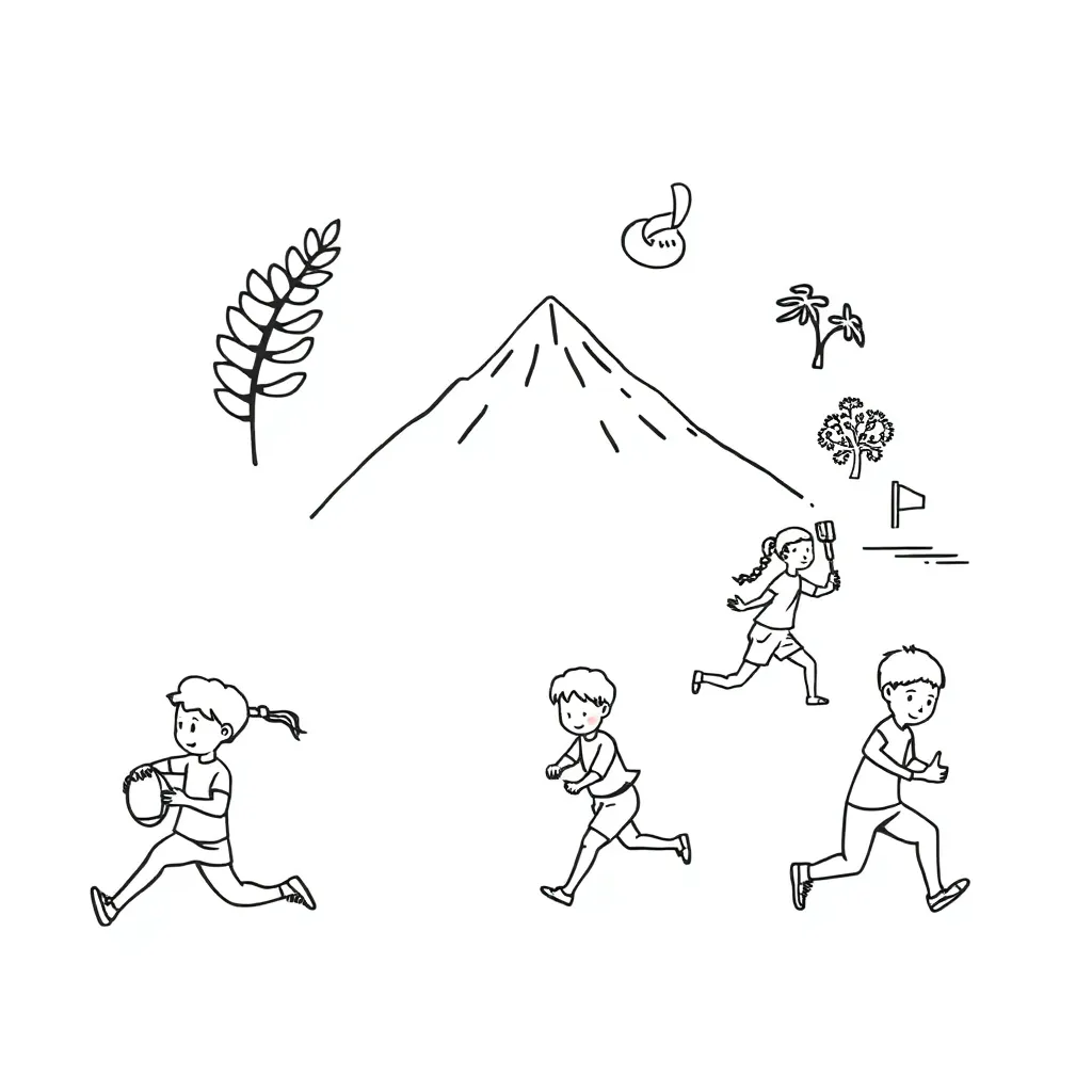 Māori wellness and physical activity illustration
