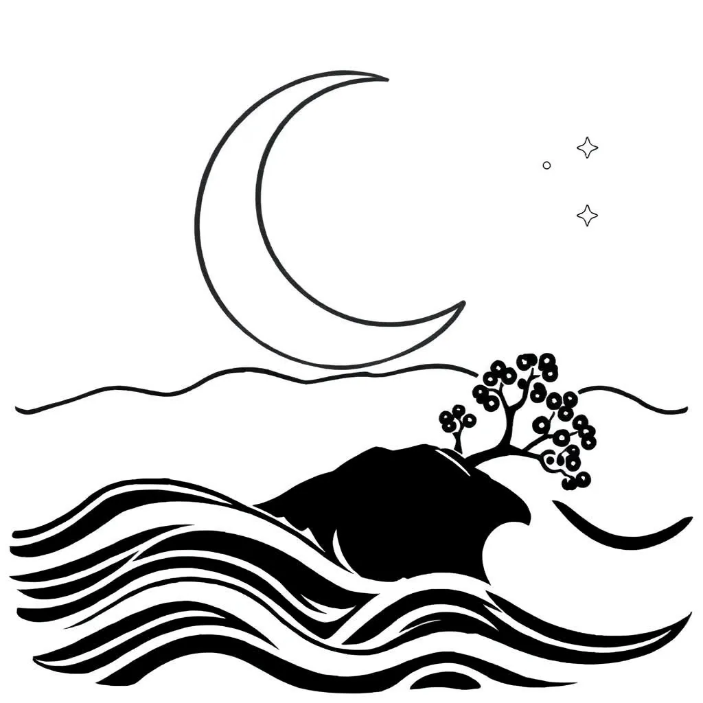 Moon and Earth showing tides
