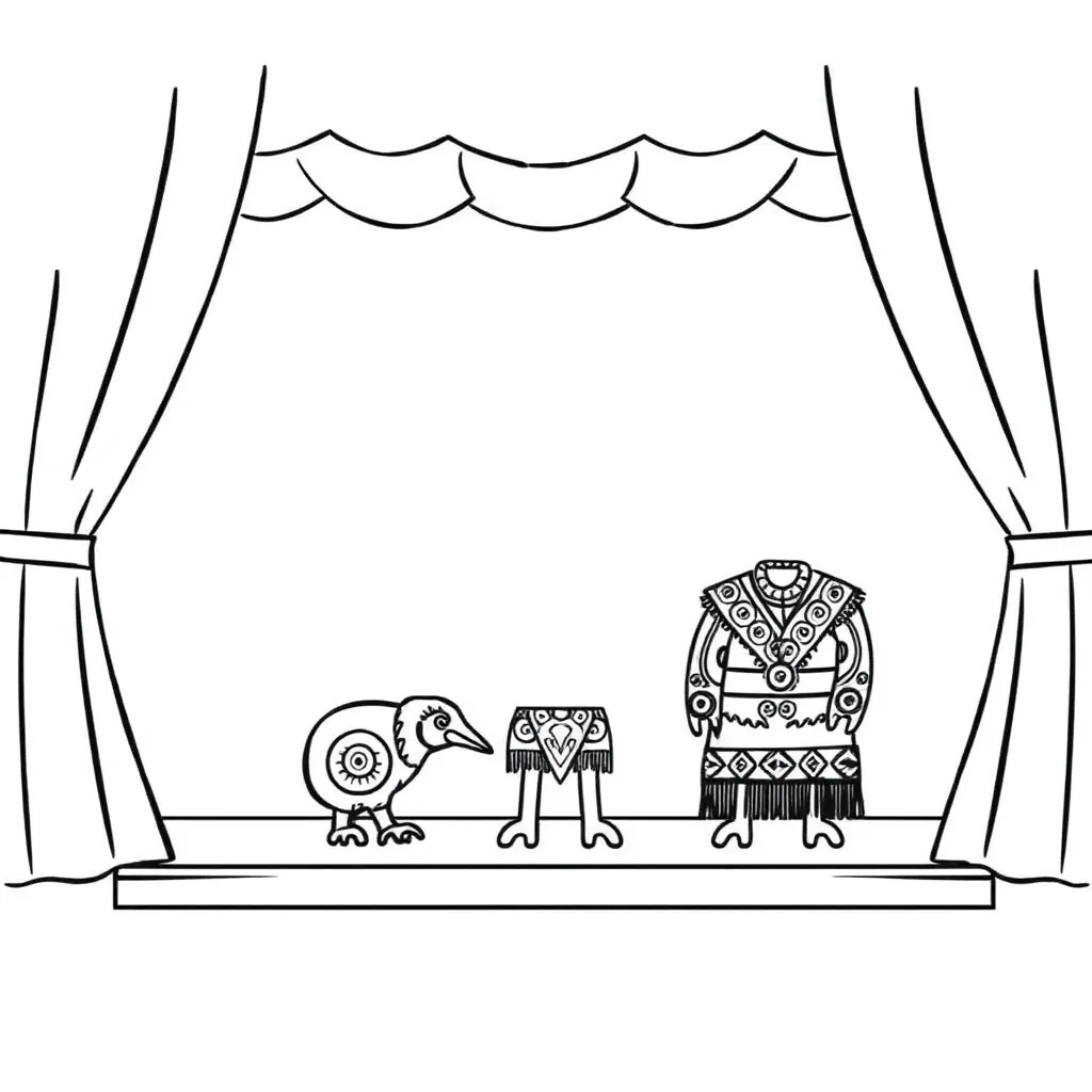Theatre masks and script illustration