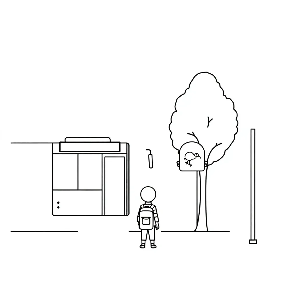 Bus stop illustration