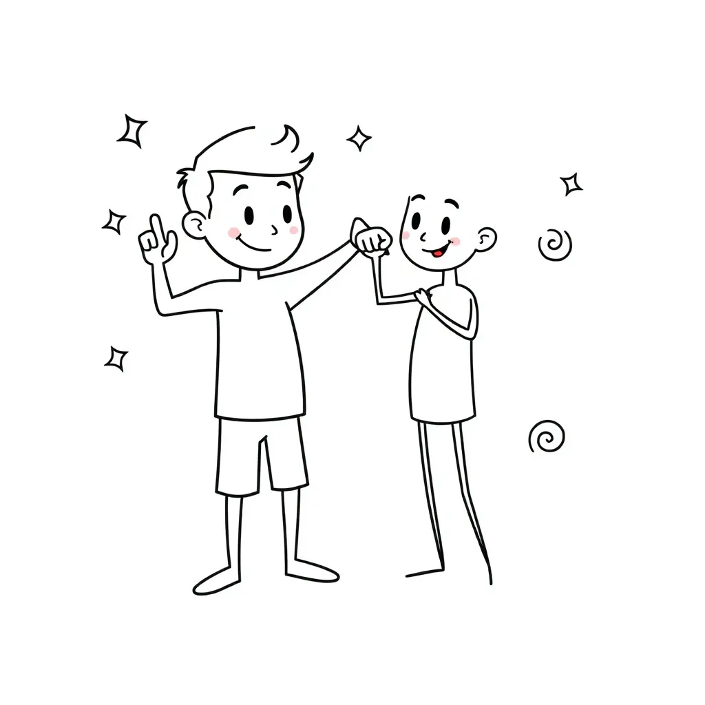 Self-defense stance illustration