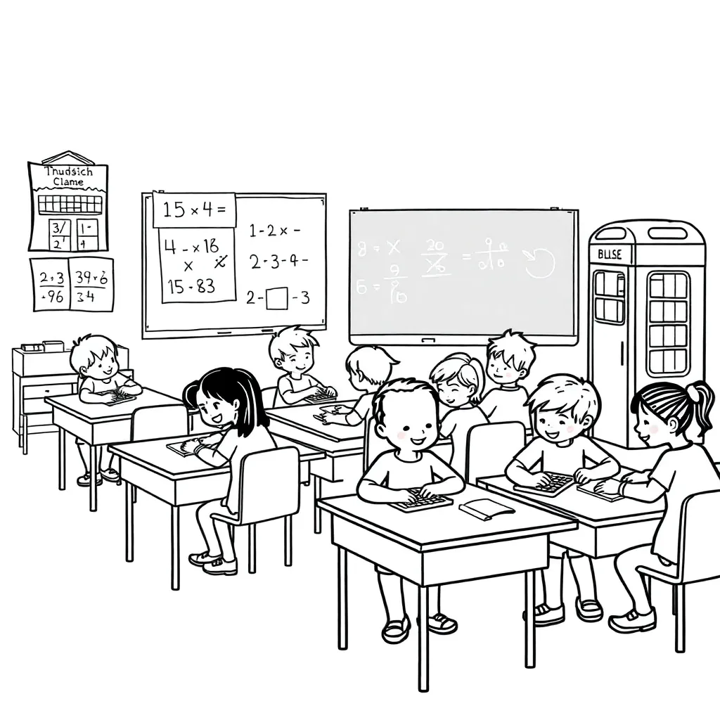 Mathematical symbols and numbers illustration