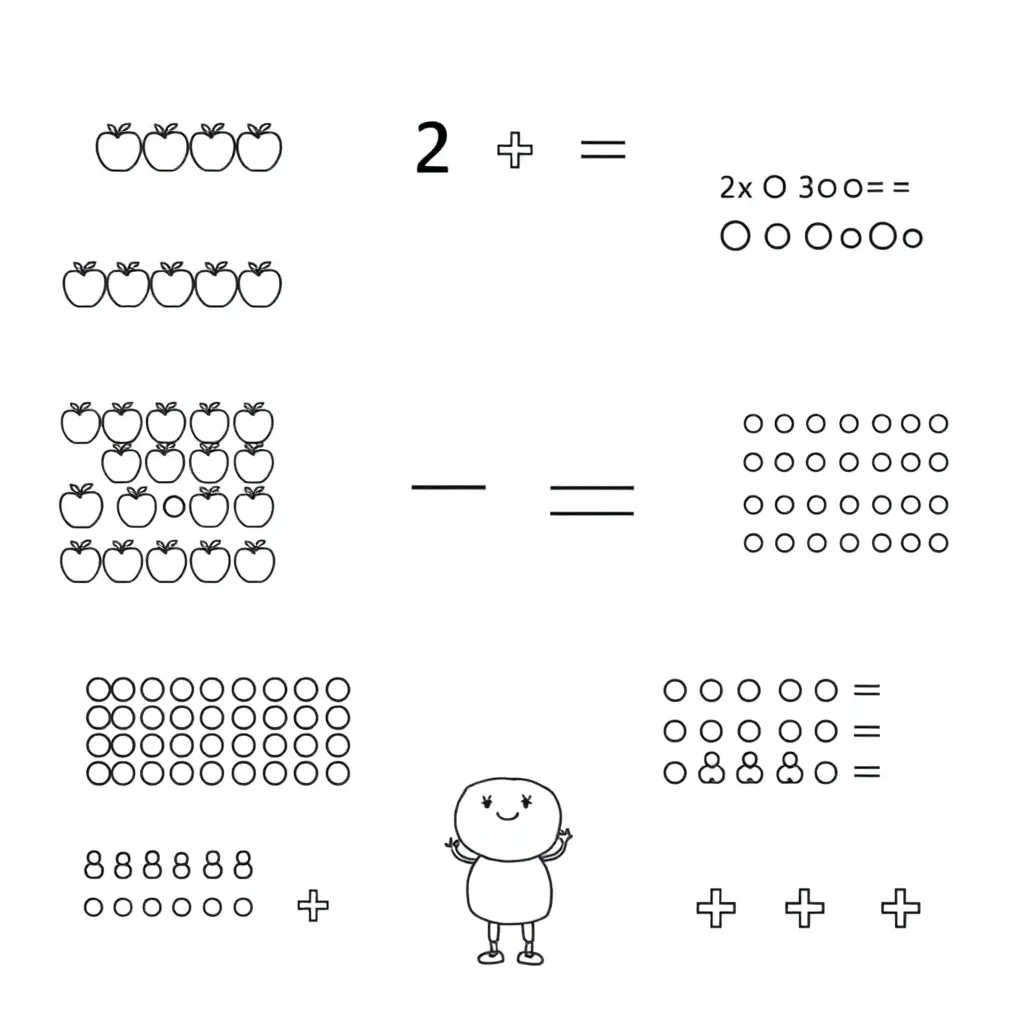 Math symbols and arrays illustration