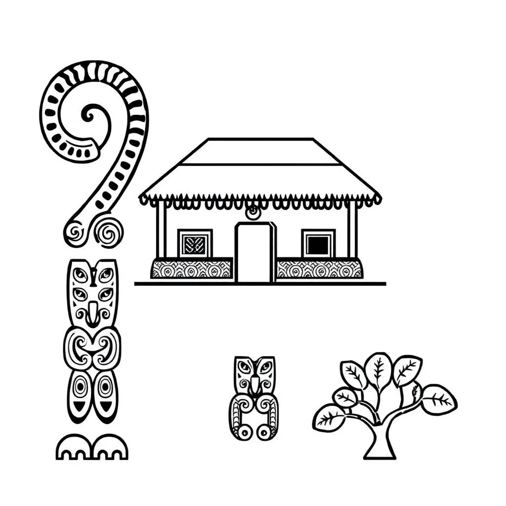 Traditional Māori storytelling scene
