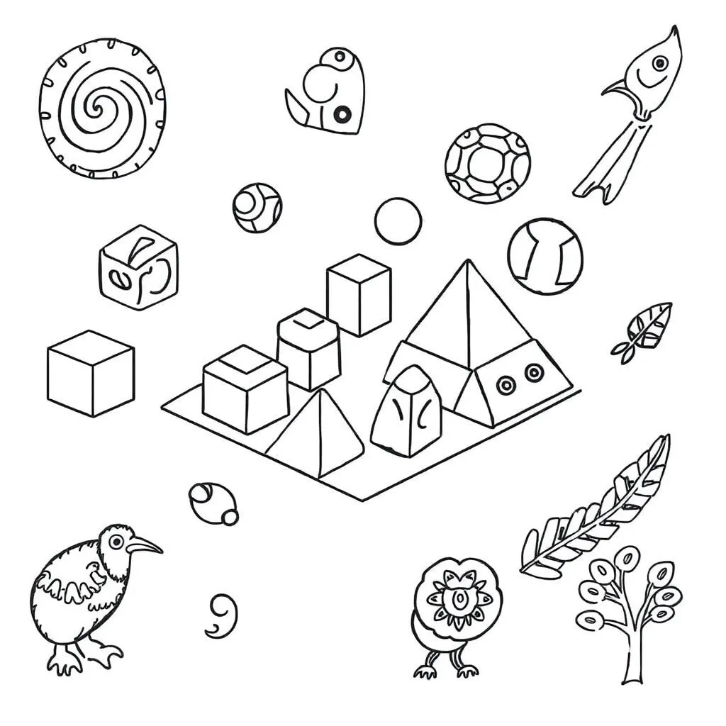 3D shapes including cube, rectangular prism, and cylinder