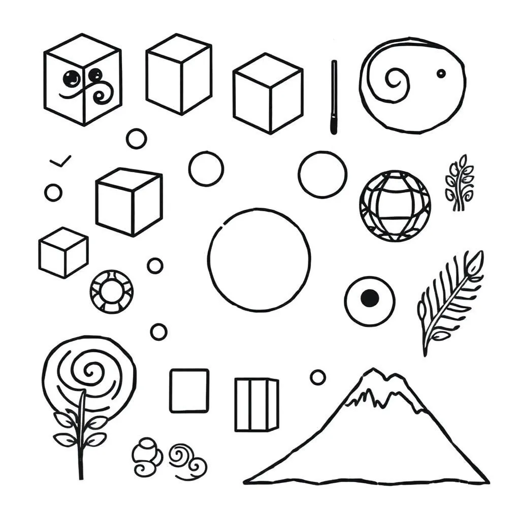 3D shapes illustration