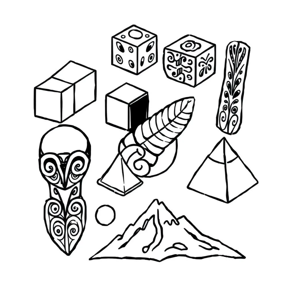 3D shapes construction illustration