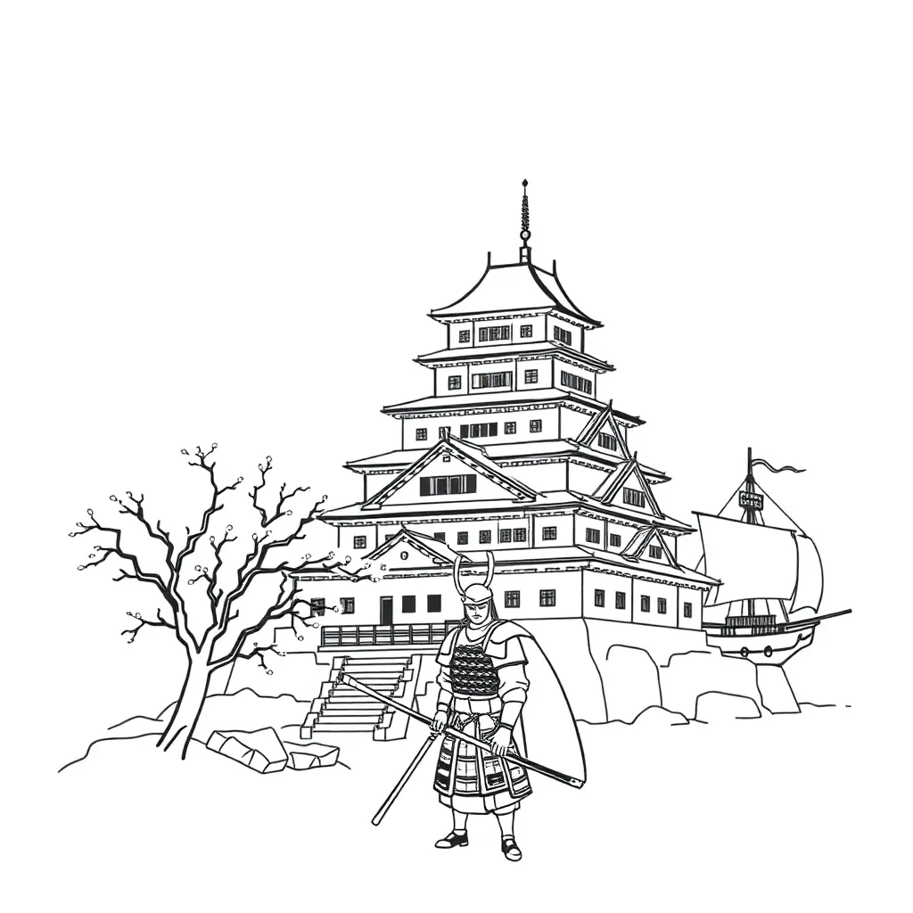 Japanese historical illustration