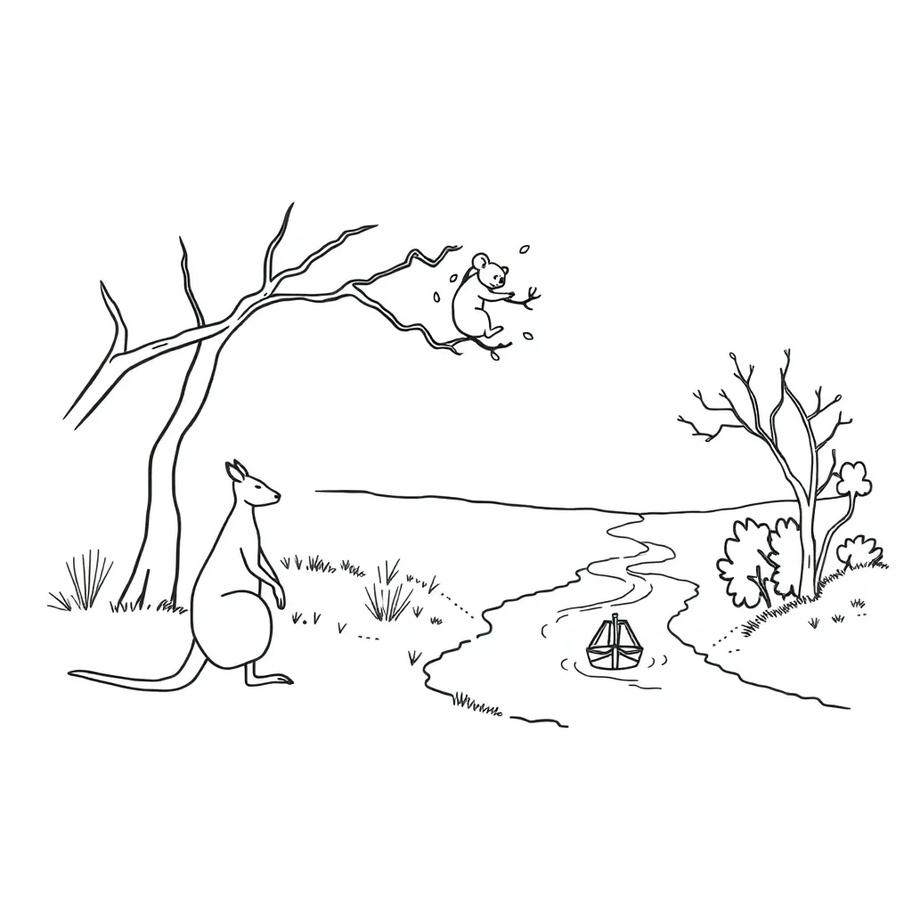 Open book with story elements