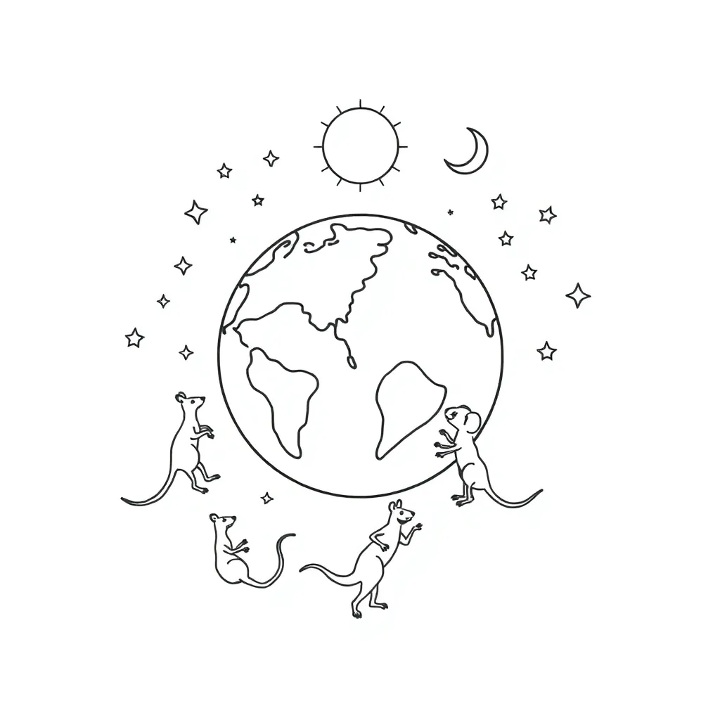 Sun rising over horizon illustration