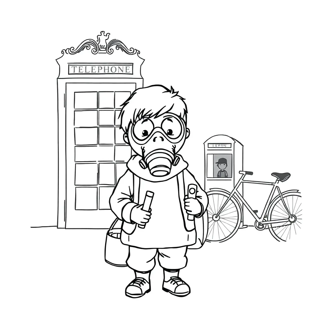 Child with evacuee label and suitcase