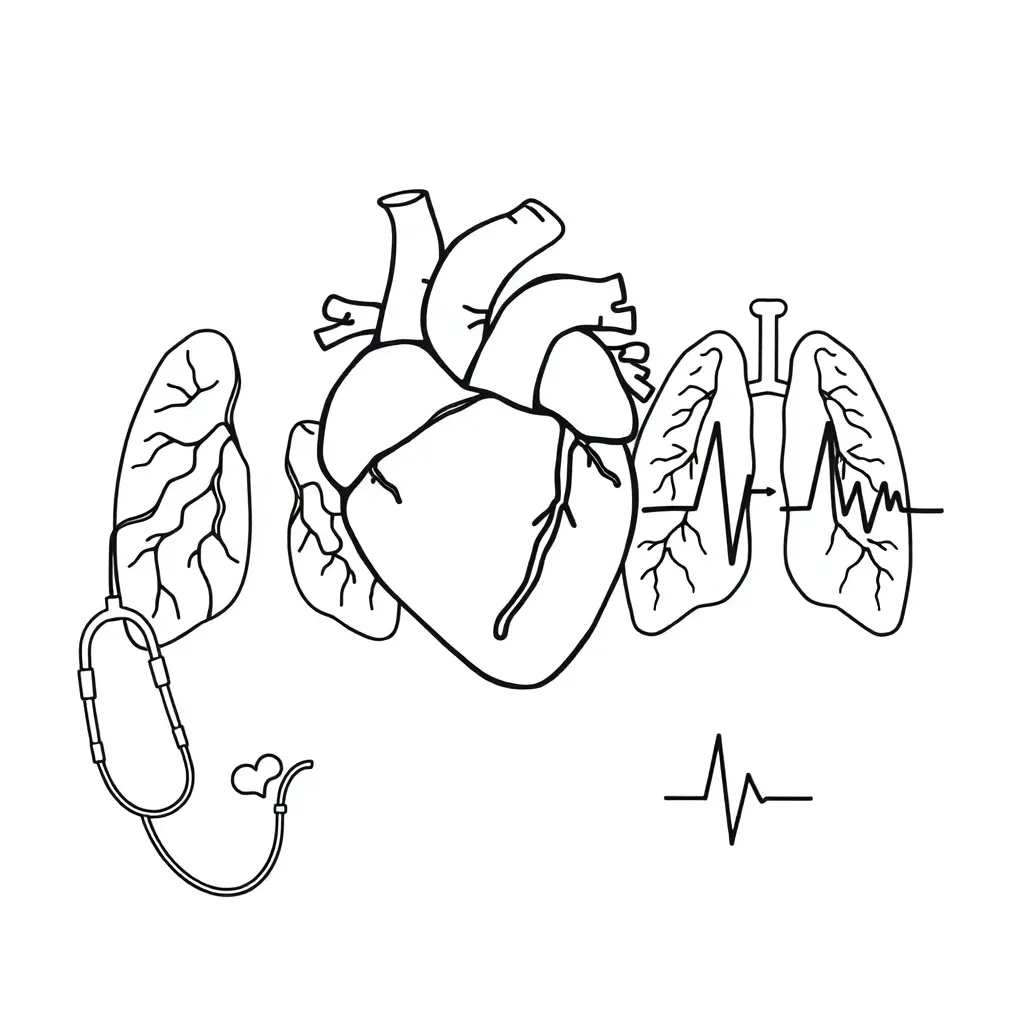 Heart and lungs diagram
