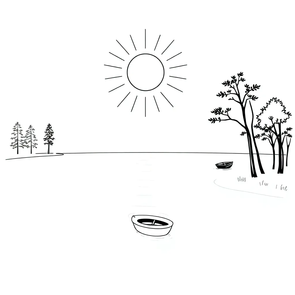 Light rays and reflection illustration