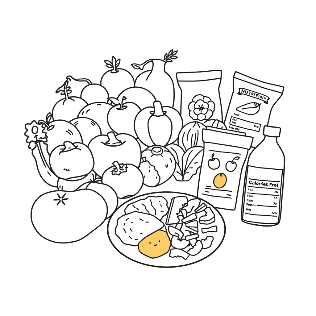 Nutrition label comparison illustration
