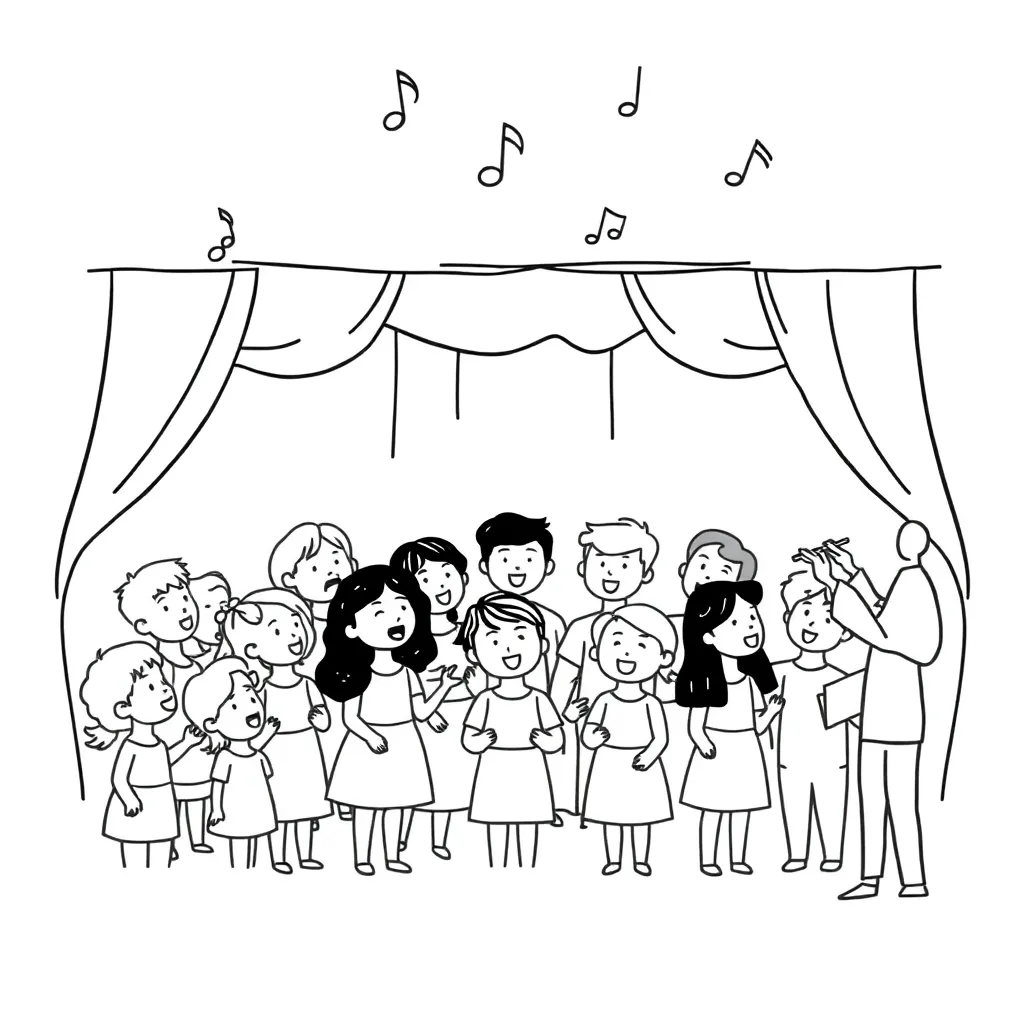 Students singing in choir