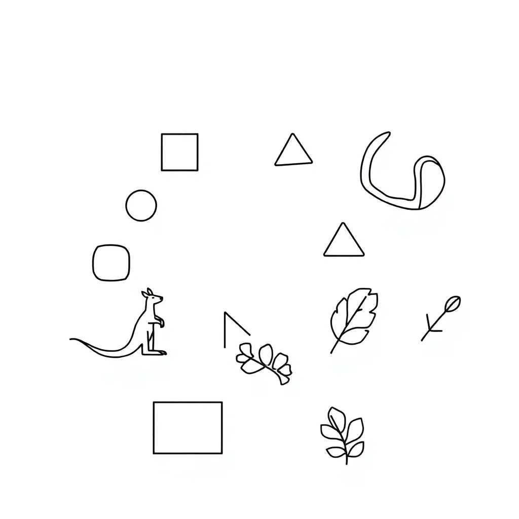 Various 2D shapes including circles, triangles, squares and rectangles