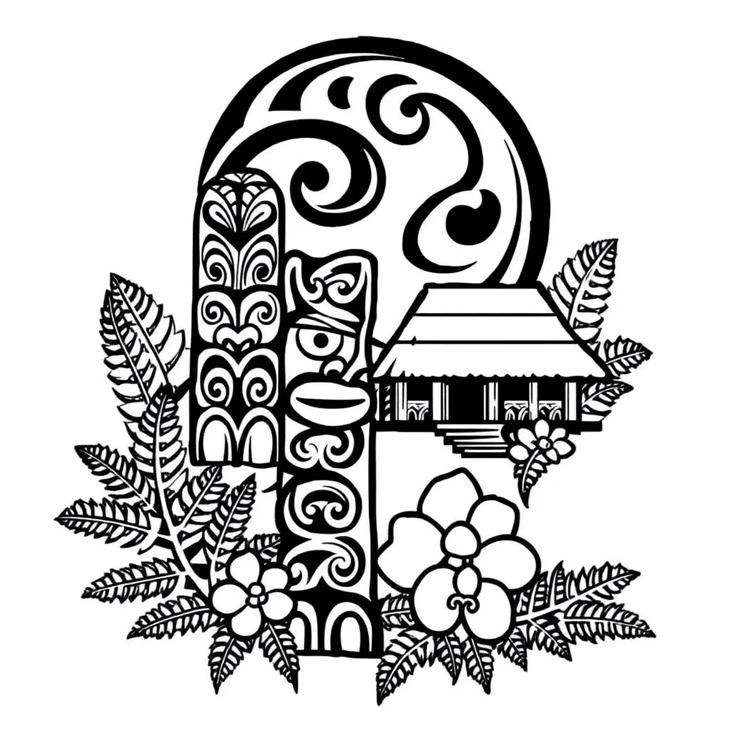 Māori greeting illustration