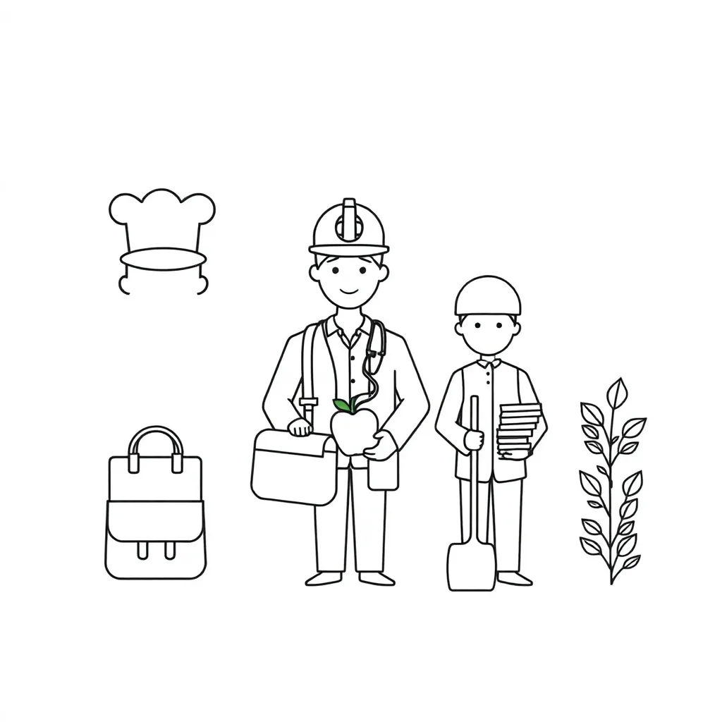 People working different jobs