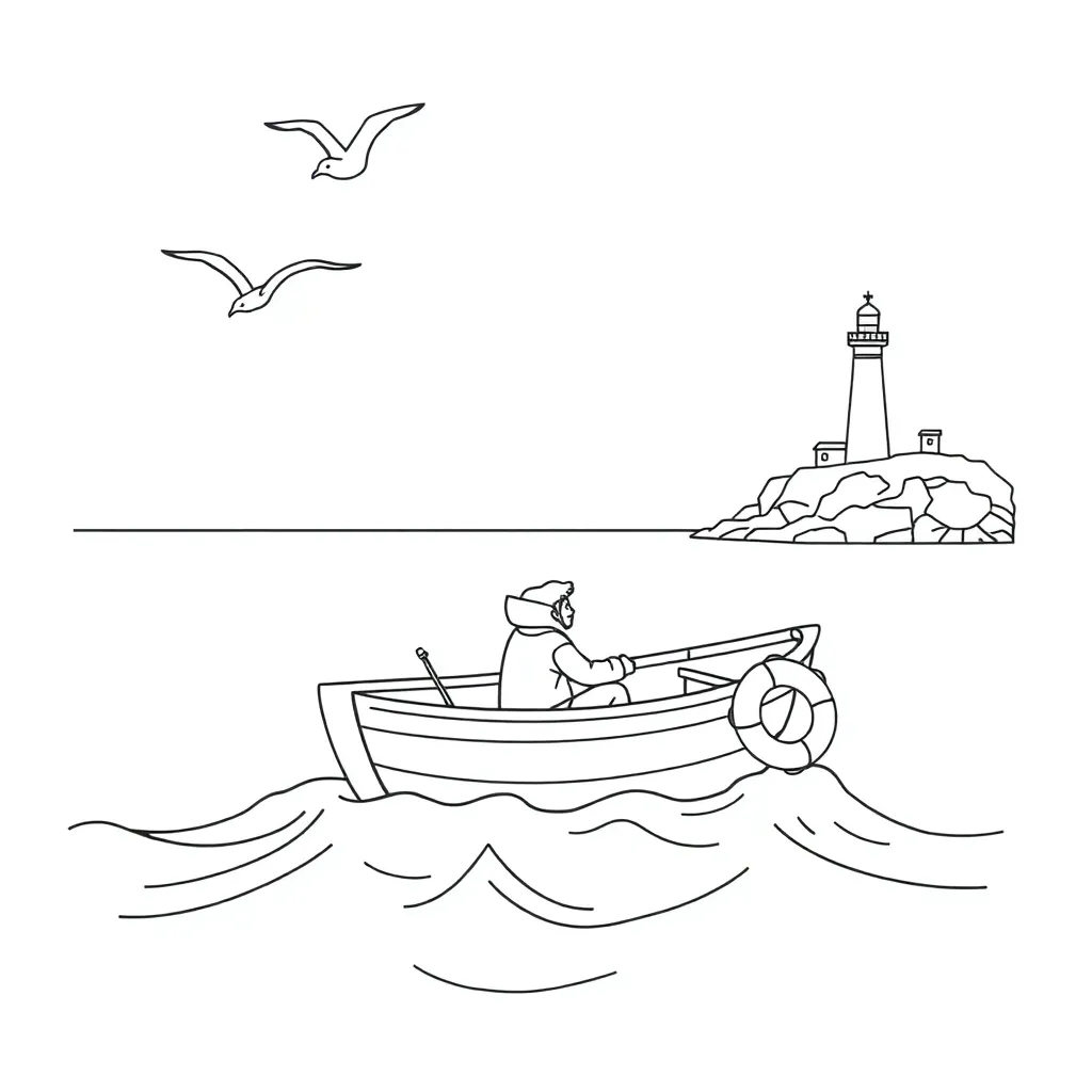 Sea rescue illustration
