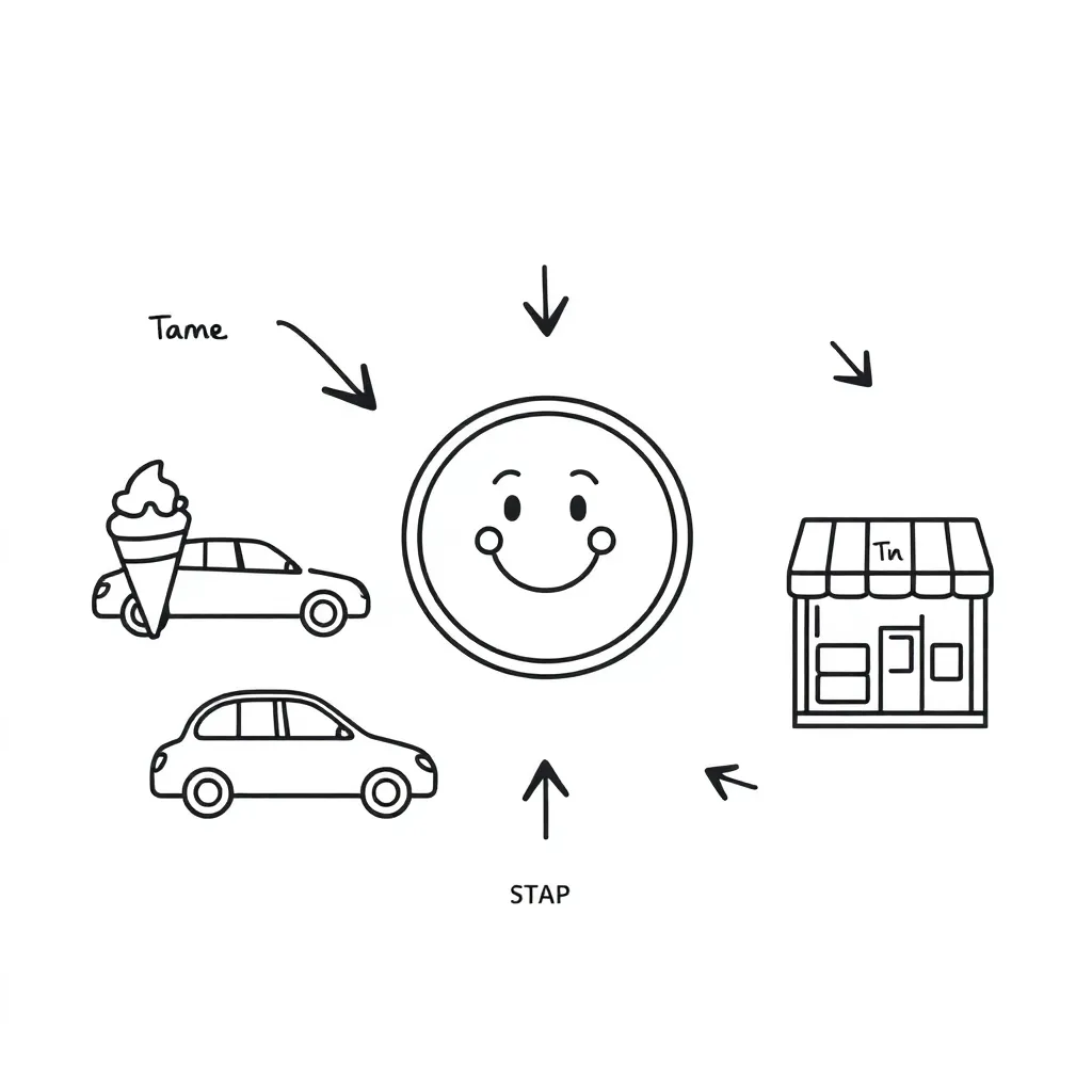 Coins and dollar notes flowing in a journey pattern