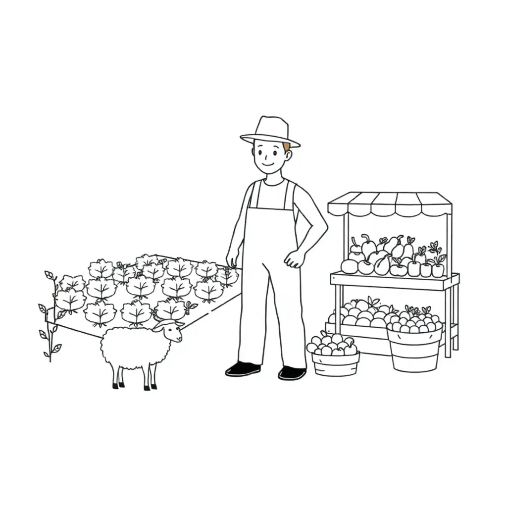 People buying and selling goods at a market
