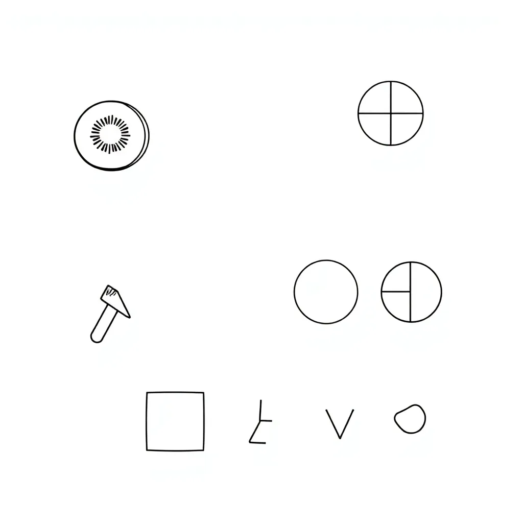 Maths symbols and fractions illustration