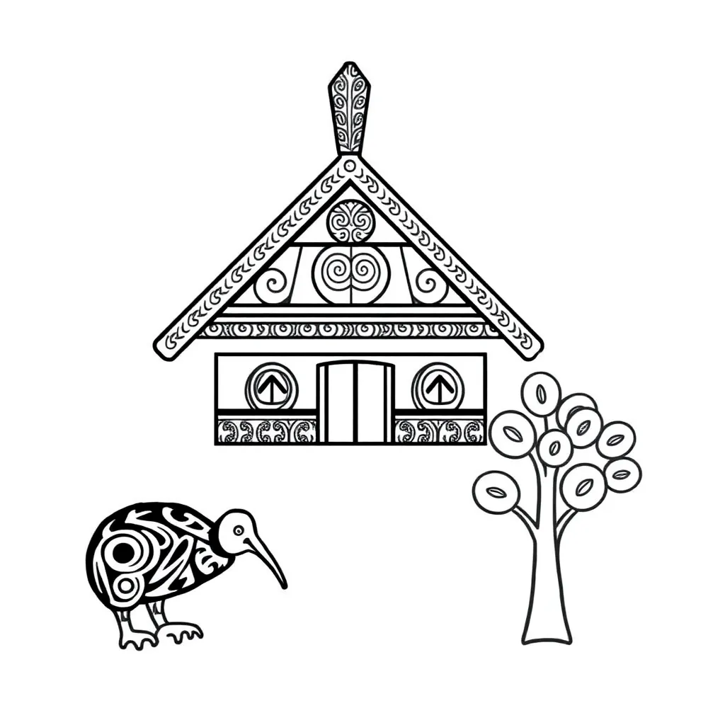 Story map with characters and setting illustration