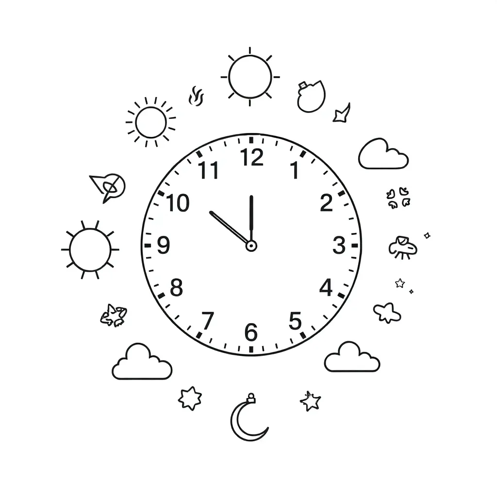 Clock showing 12-hour and 24-hour time