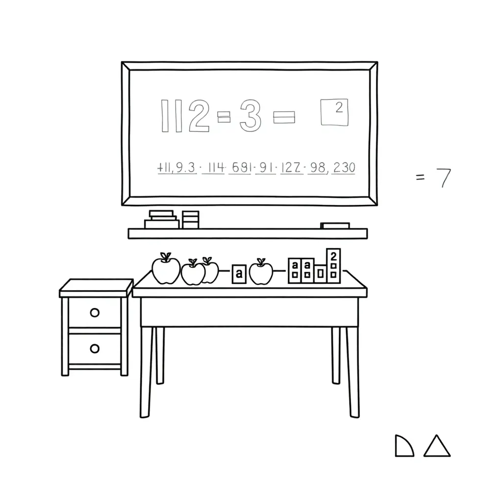 Math blocks and addition symbols