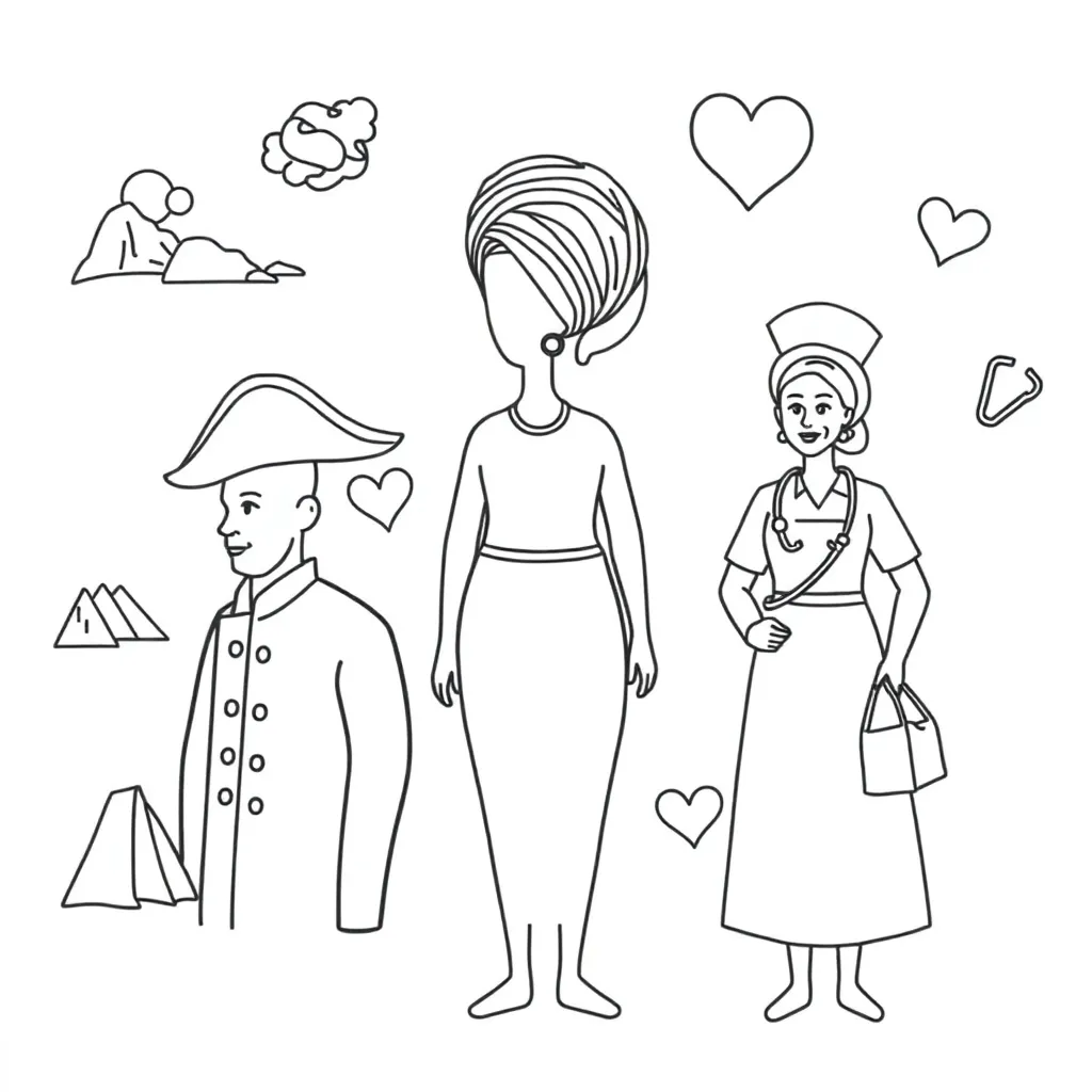 Historical heroes illustration