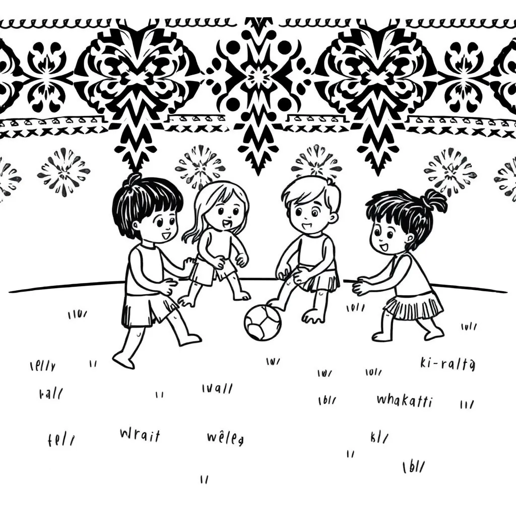 Traditional Māori games illustration