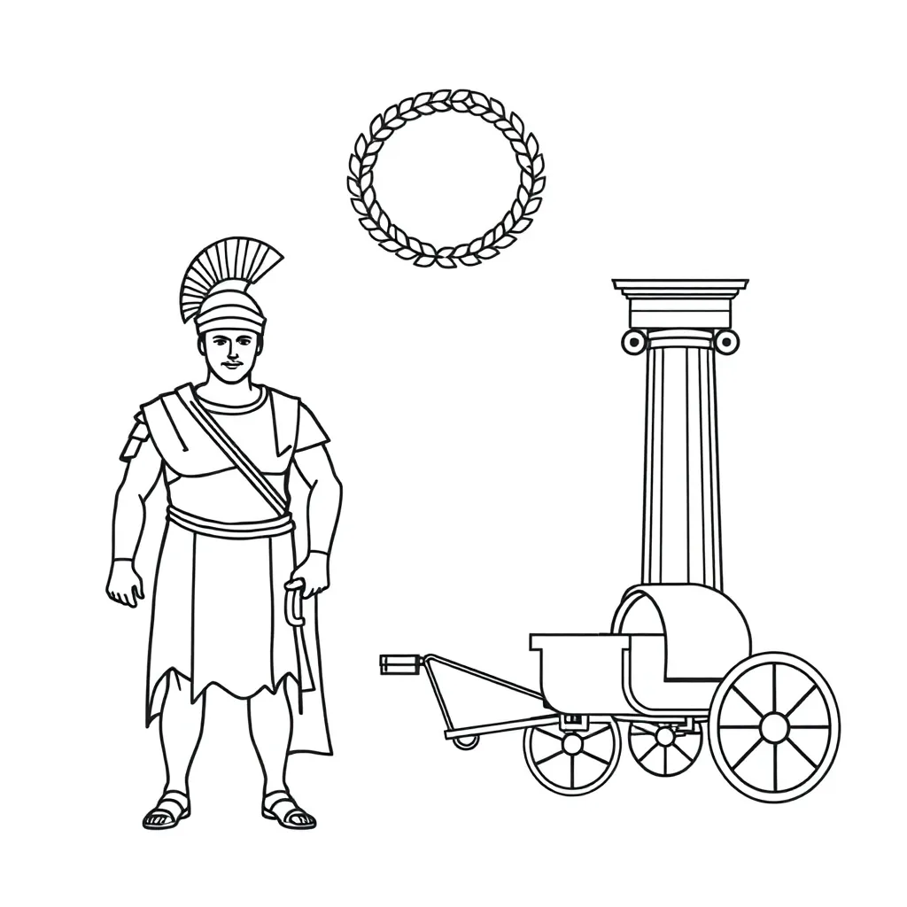 Ancient Roman civilization illustration